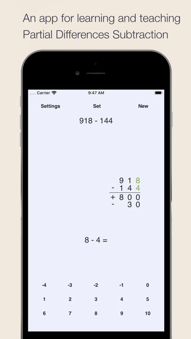 Partial Difference Subtraction Screenshots