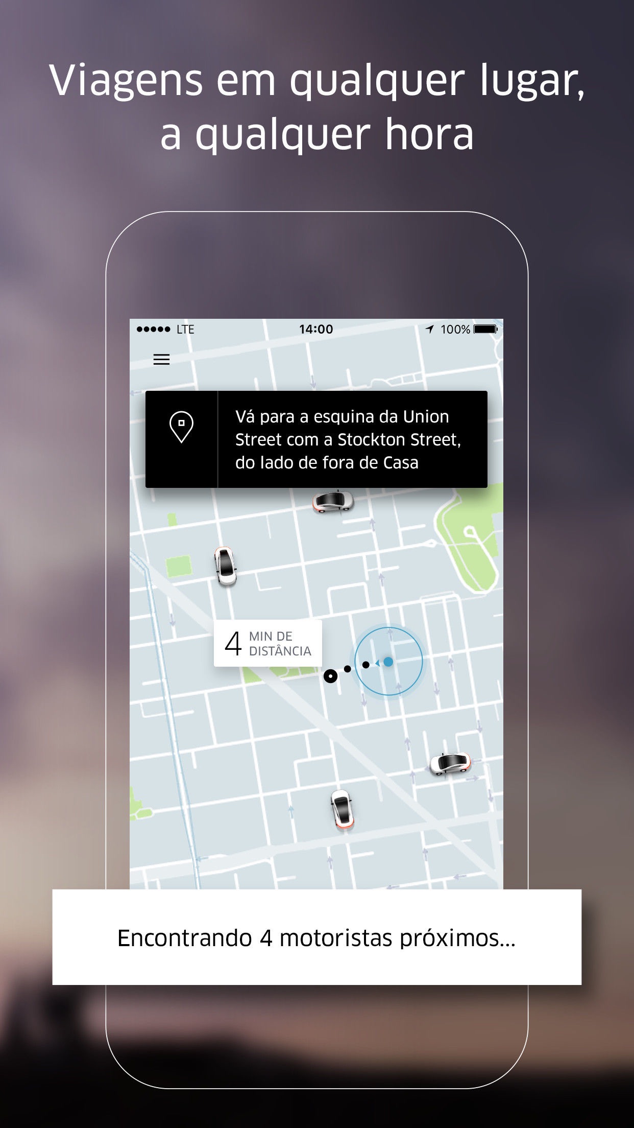 Screenshot do app Uber