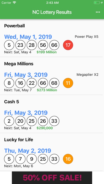 NC Lottery Results