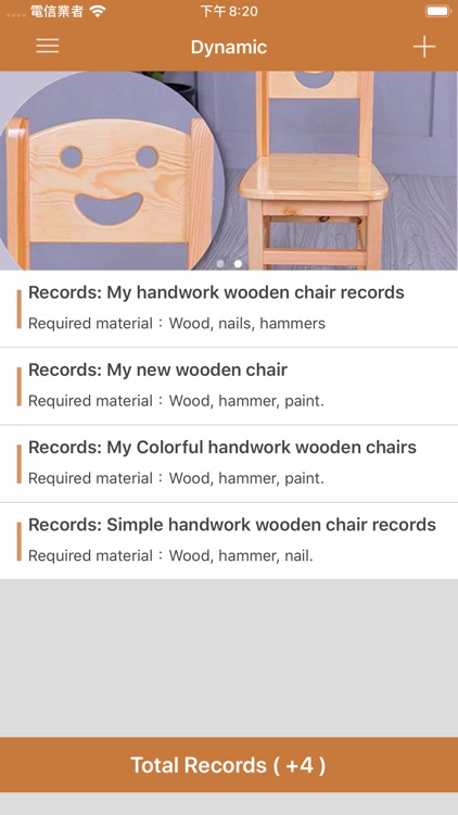 My Handwork WoodenChair Record