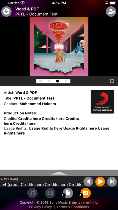 Sony Music Promo Portal screenshot 4