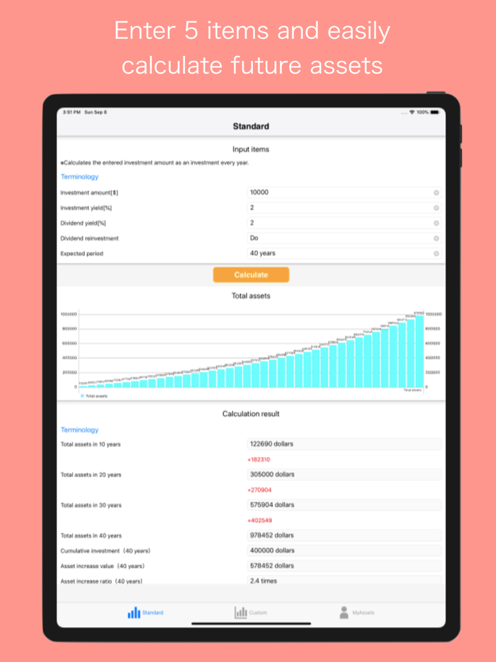 Asset increase simulator