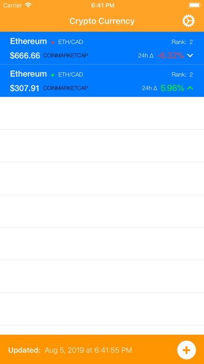 CryptoCurrency: exchange rate