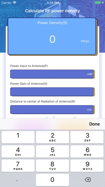 Calculate RF power density