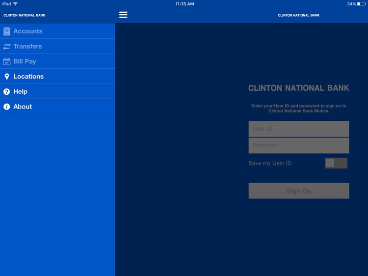 Clinton National Bank for iPad