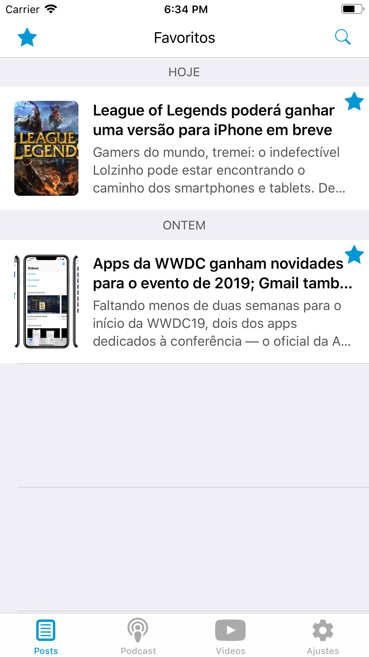 Screenshot do app MacMagazine
