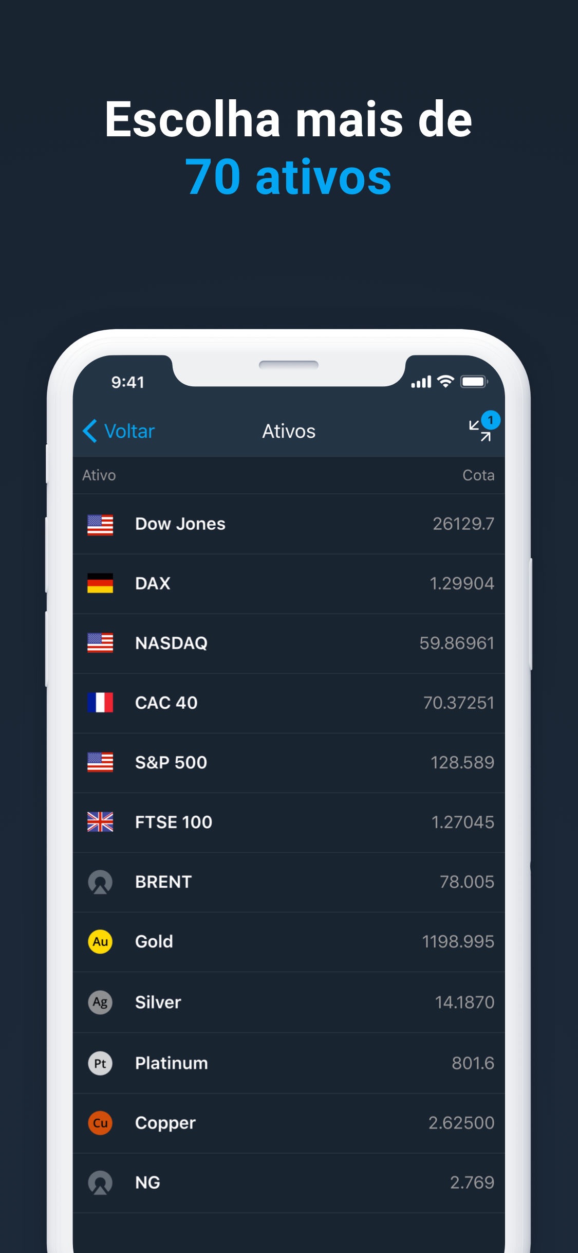 Screenshot do app Olymp Trade - corretora móvel