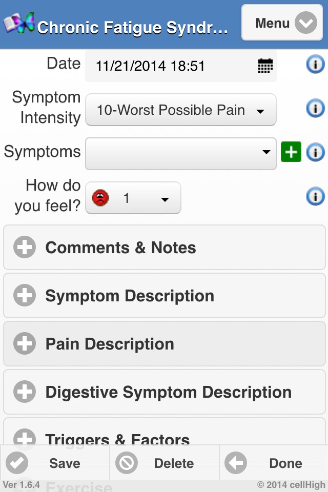 Chronic Fatigue Syndrome Diary screenshot 2