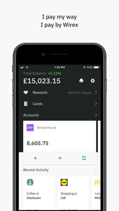 Wirex. BTC Debit Card & Bitcoin Wallet screenshot