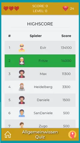 Game screenshot Allgemeinwissen Quiz App hack