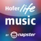 Zur Nutzung der App ist eine vorherige Buchung der Musik Flat „Hofer life music“ über www