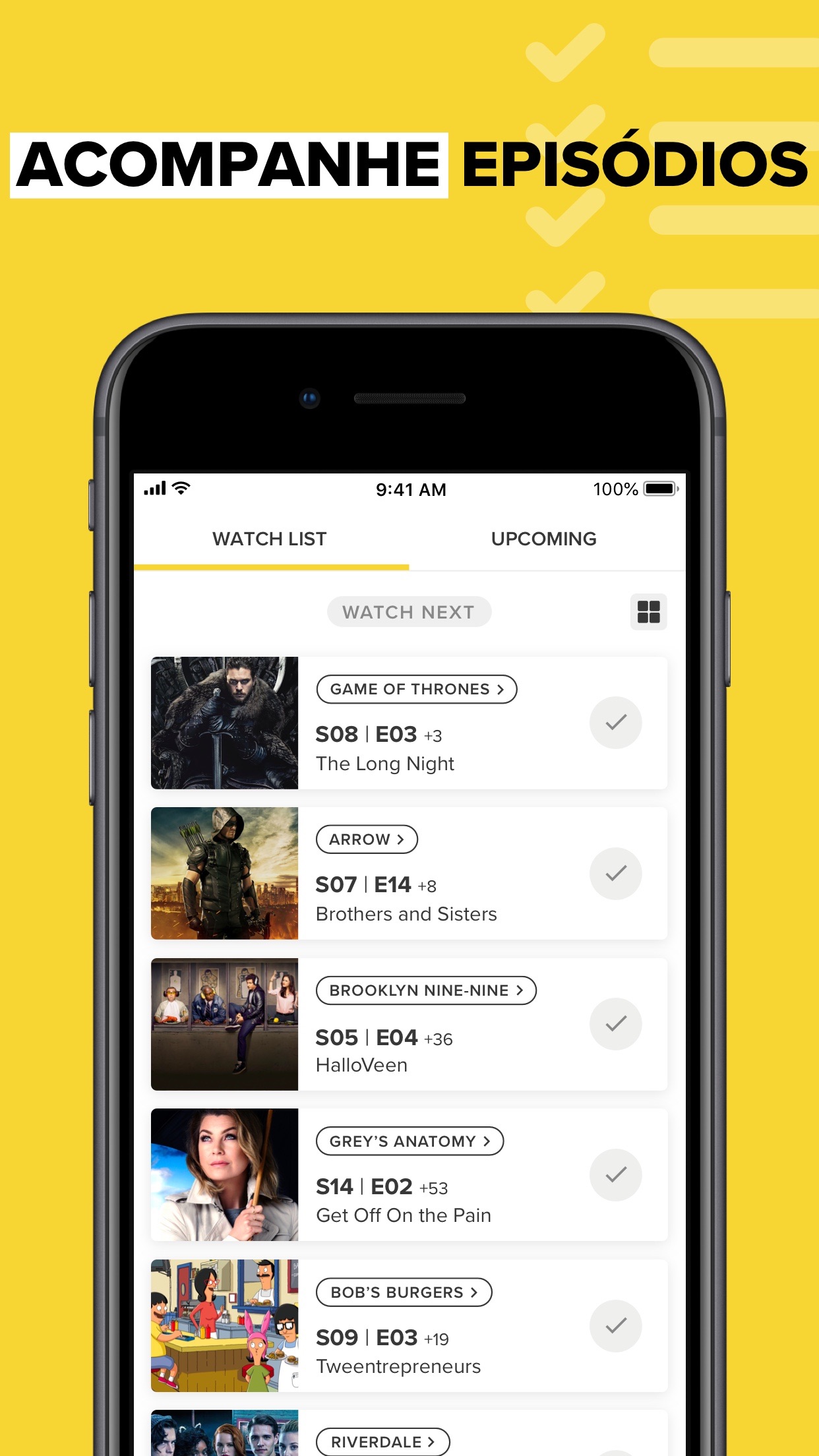 Screenshot do app TV Time: Seguir Séries e filme