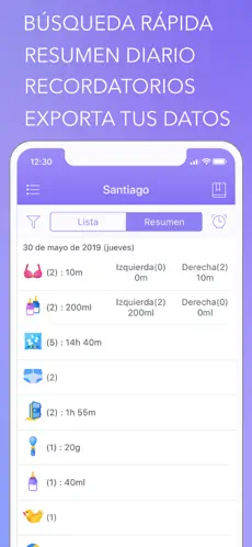 Screenshot 5 Mi bebé: lactancia y sueño + e iphone