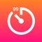 Timer app that can measure 1 to 999 minutes easily and quickly with only 3 taps