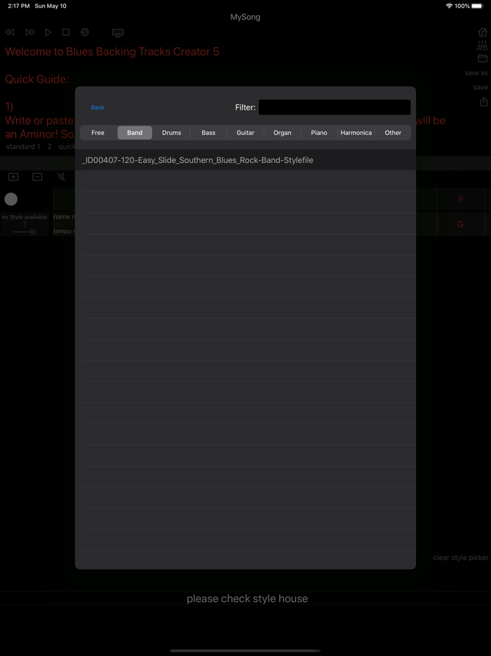 Blues Backing Tracks Creator