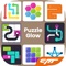 PUZZLE GLOW comprised of shapes, lines, colors, numbers and symbols