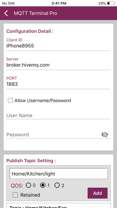 MQTT Terminal Pro screenshot 2