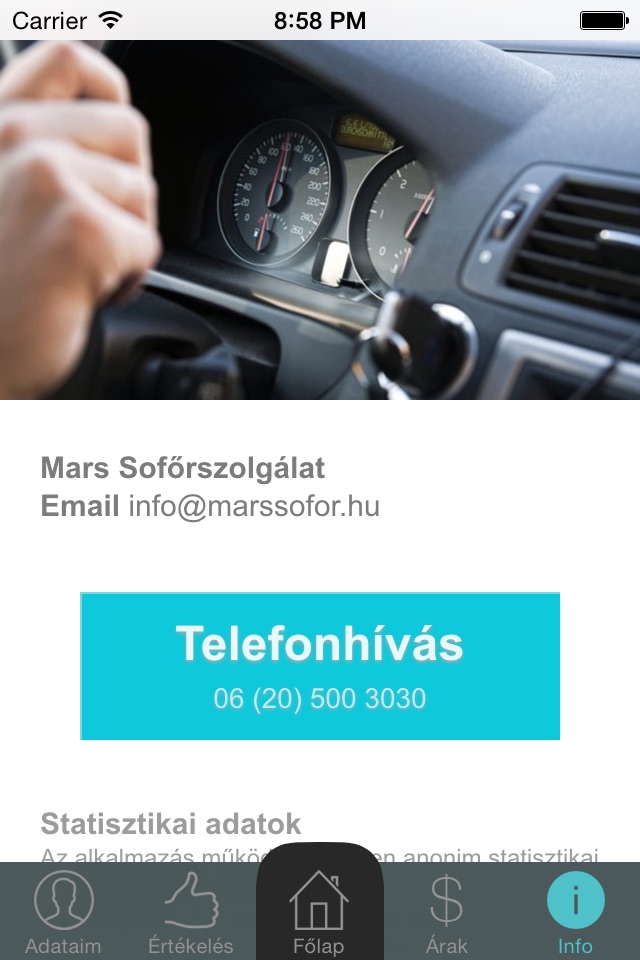 Mars Sofőrszolgálat screenshot 2