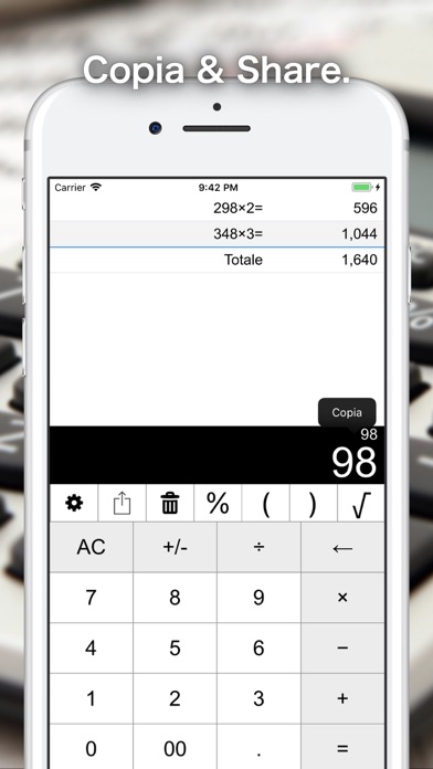Screenshot of Calcolatrice C Formula Storia4