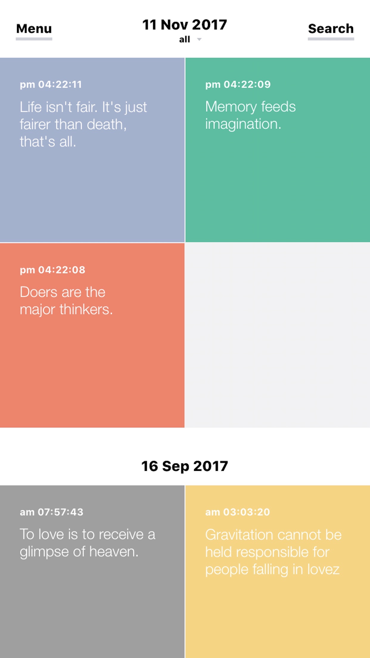 Screenshot do app Memory: Your Memo