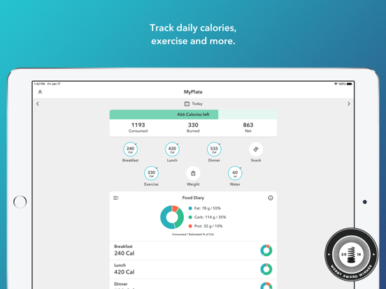 MyPlate Calorie Tracker screenshot