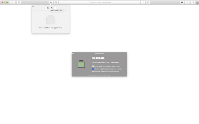 ReplicateTabs - For Safari
