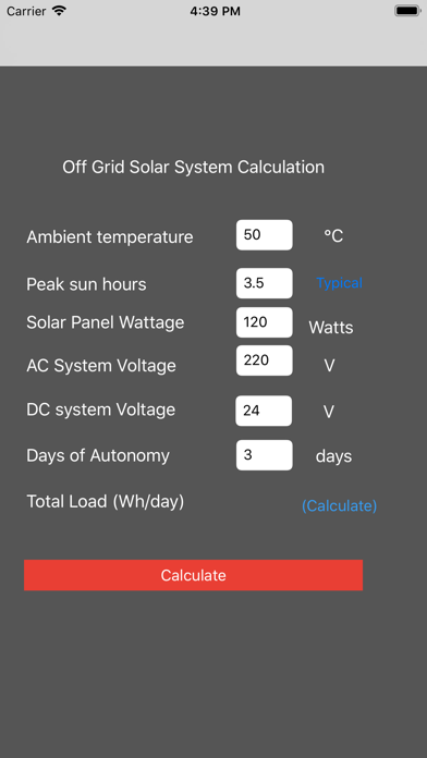Solar Power System Calculation screenshot 2
