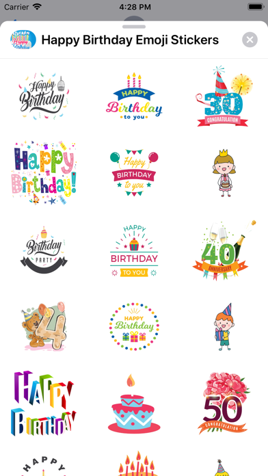 Happy Birthday Emoji Stickers screenshot 2