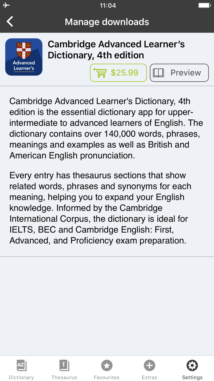 Cambridge English Dictionary Modded screenshot 1 - iOS app interface