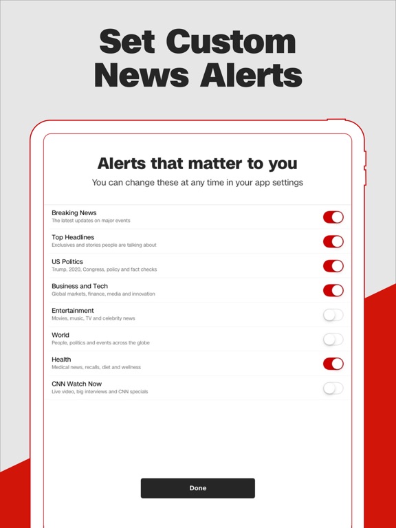 CNN App for iPhone screenshot