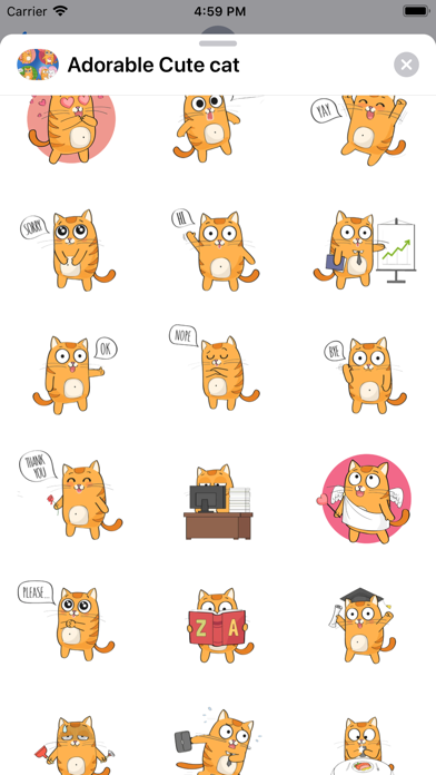 Adorable Cat Stickers HD screenshot 2