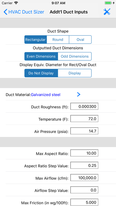 HVAC Duct Sizer Screenshot 9