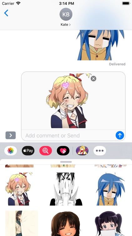 Kawaii Girl Reaction Stickers