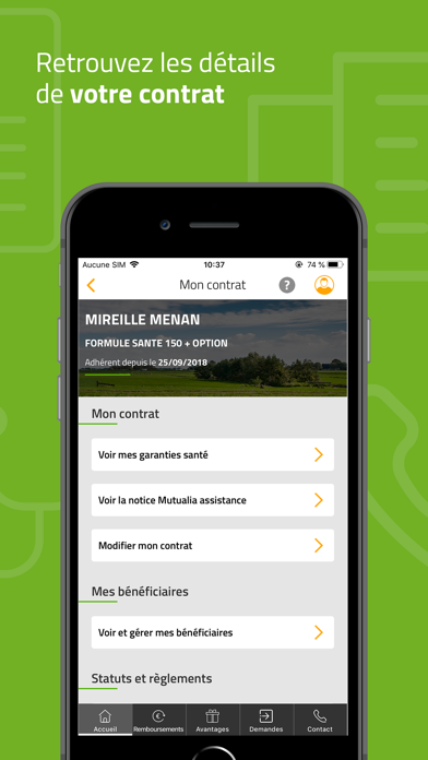 Mutualia votre mutuelle santé screenshot 2