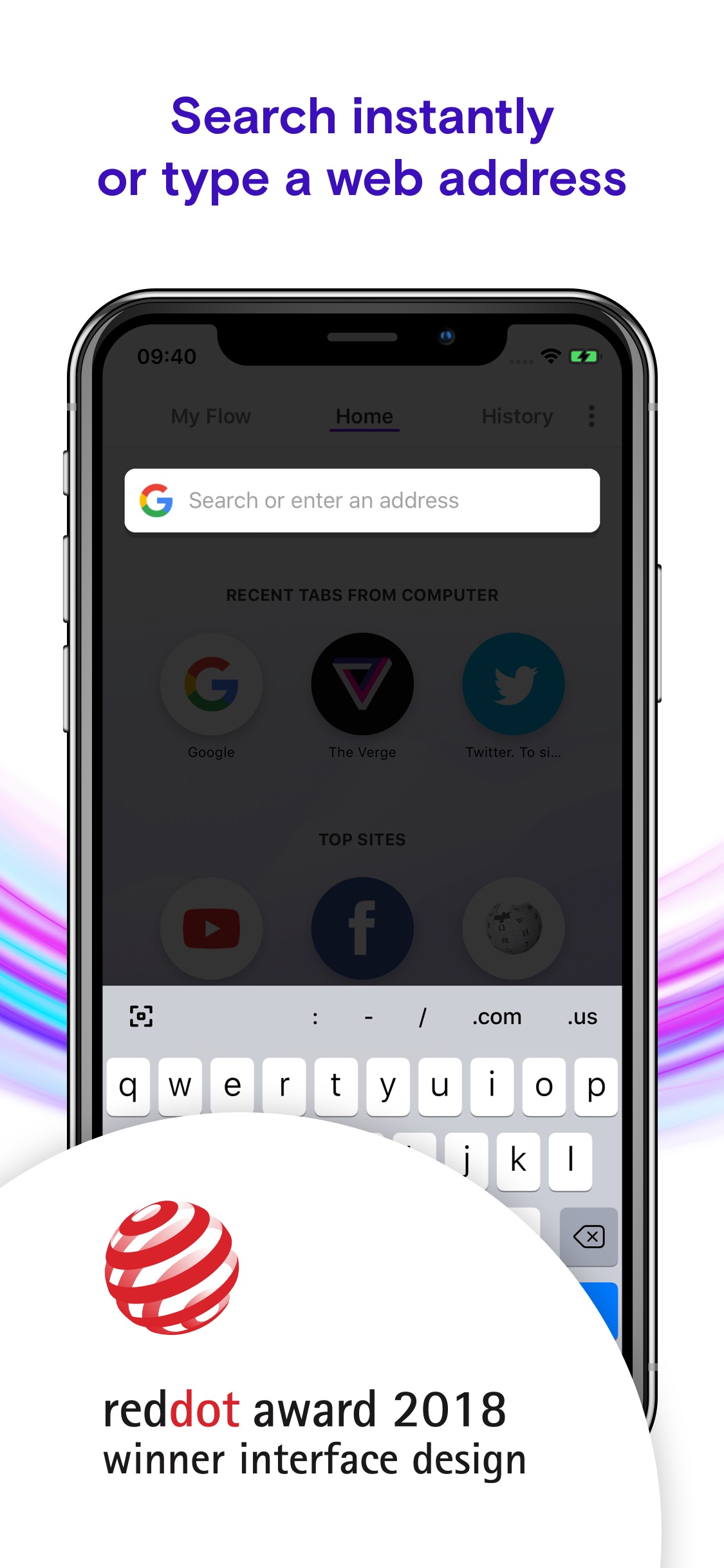 Screenshot do app Browser Opera Touch