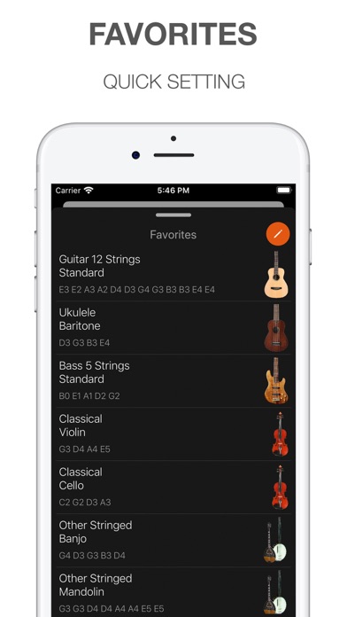 Tuner - Guitar, Ukulele, Bass screenshot 2