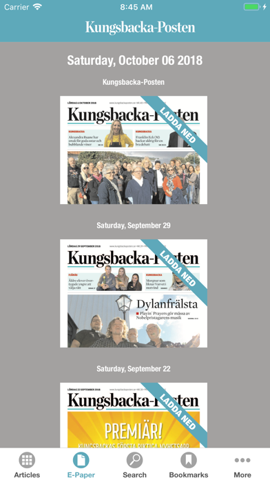 Kungsbacka-Posten E-tidning screenshot 4