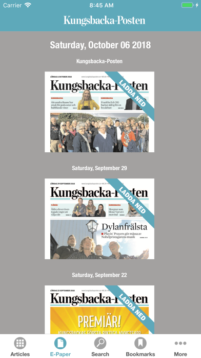 Kungsbacka-Posten e-tidning screenshot 4