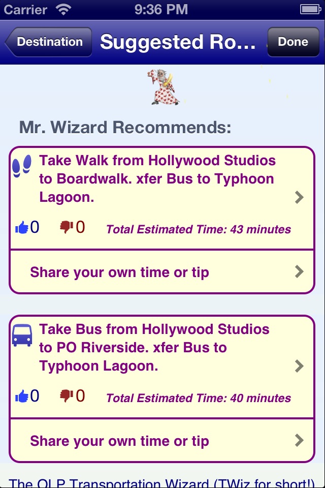 OLP WDW Transportation Wizard screenshot 3