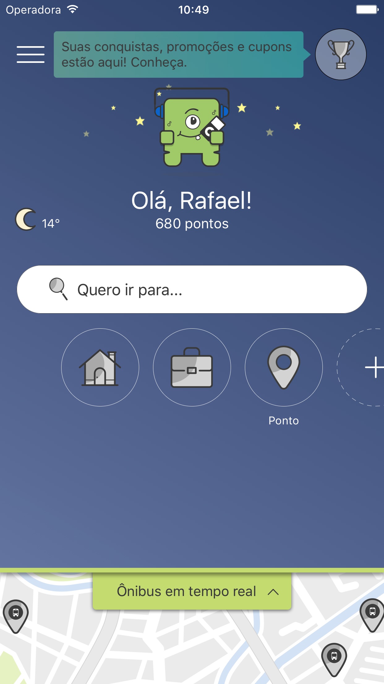Screenshot do app Leve-me: Mobilidade urbana