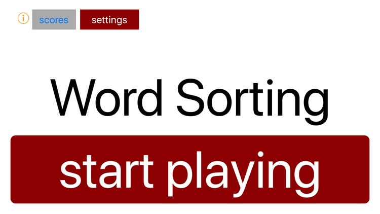 Word sorting