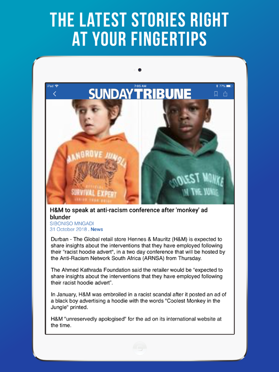 iPad Image of Sunday Tribune SA