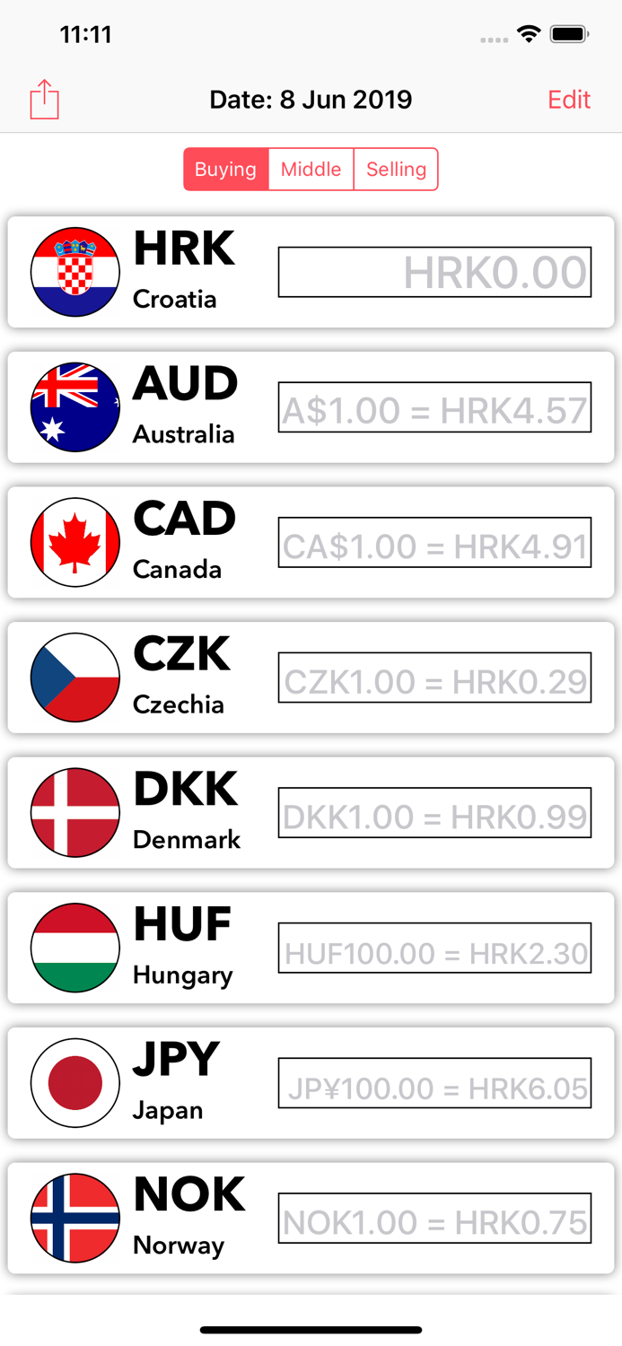 Croatian Exchange Rates