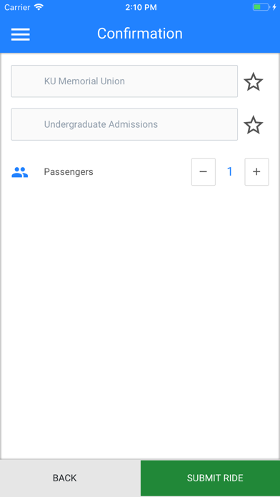 University of Kansas SafeRide screenshot 2