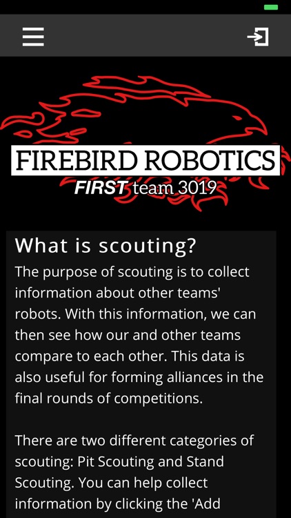 Firebird Robotics Scouting App