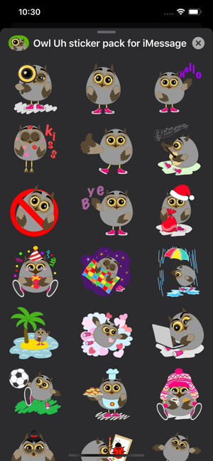 Owl Uh stickers for iMessage(圖6)-速報App