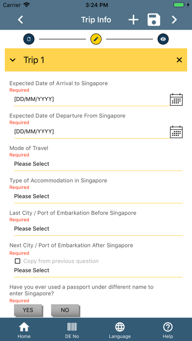 SG Arrival Card screenshot 2