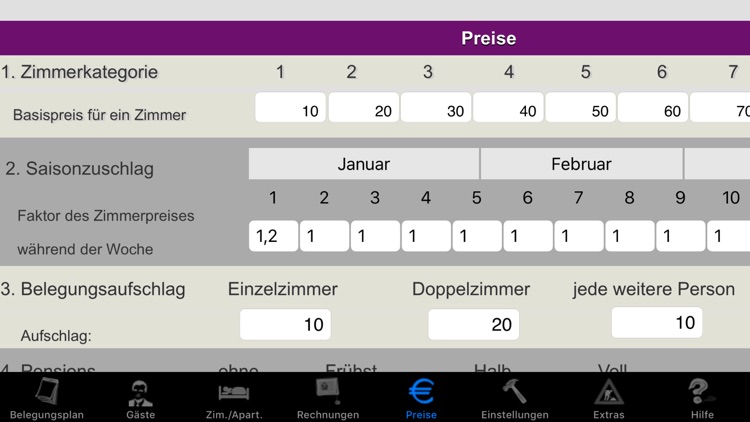 Zimmerbelegung und Abrechnung screenshot-8