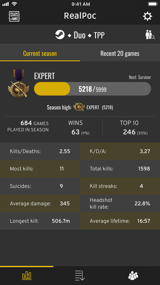 Stats & Ranks for PUBG App for iPhone - Free Download Stats ... - 