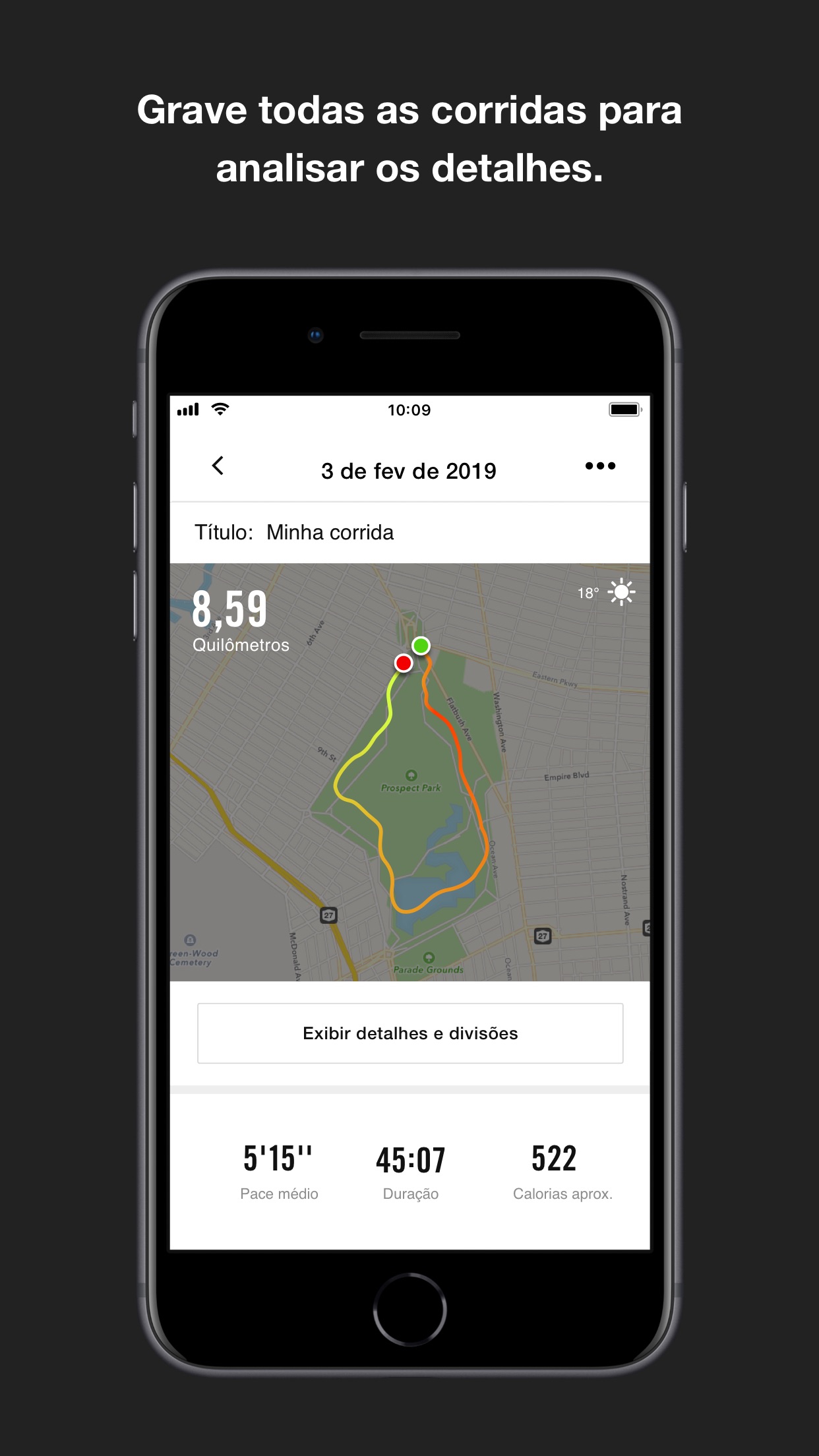 Screenshot do app Nike Run Club